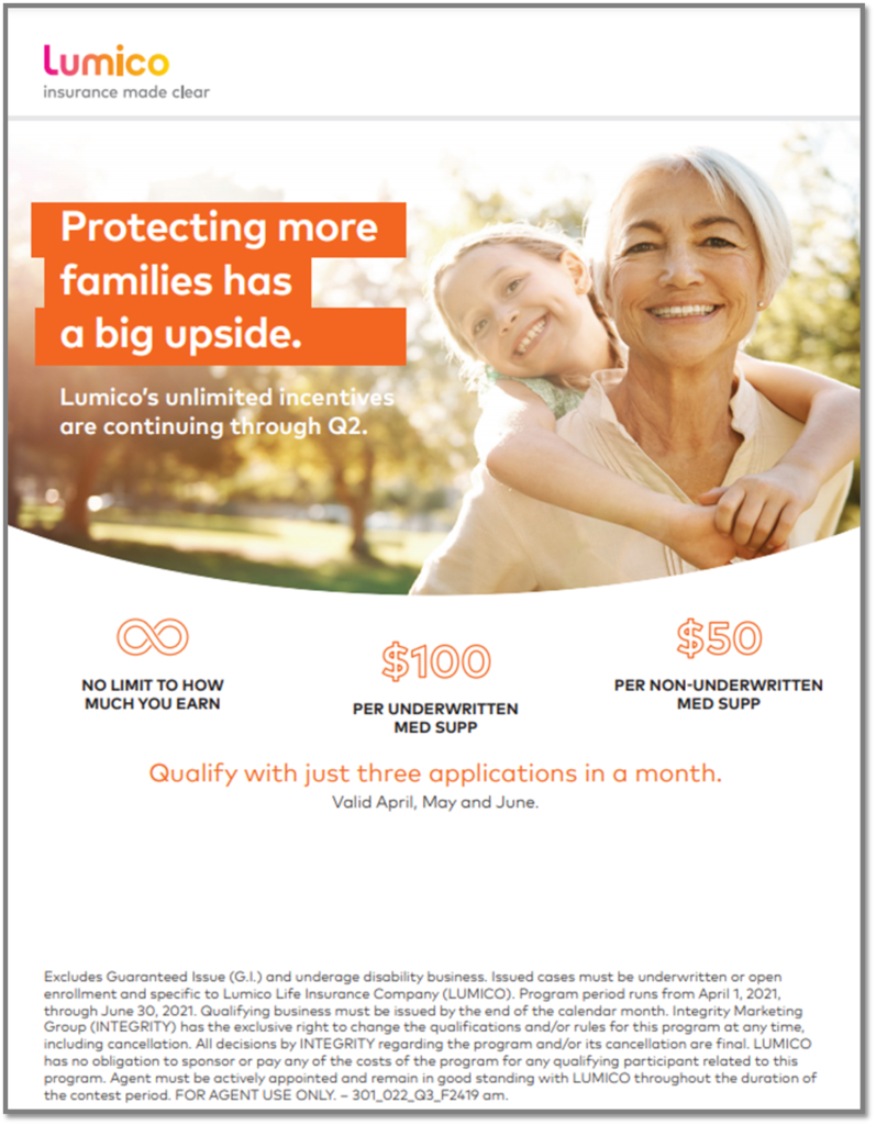 Lumico Medicare Supplement Cash Bonus For Q2 Senior Benefit Services Inc